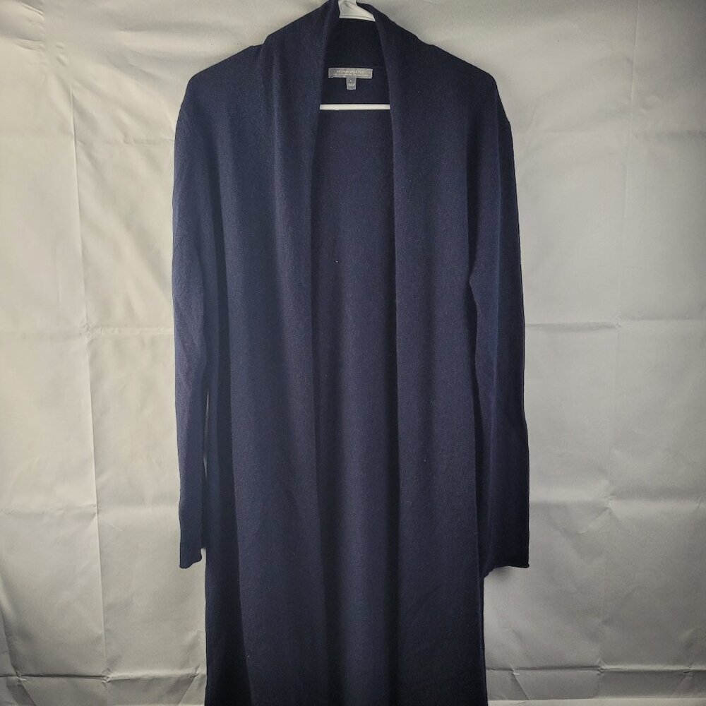 Neiman Marcus Women's Gray Cashmere Duster Cardigan Sweater Size L Open Front